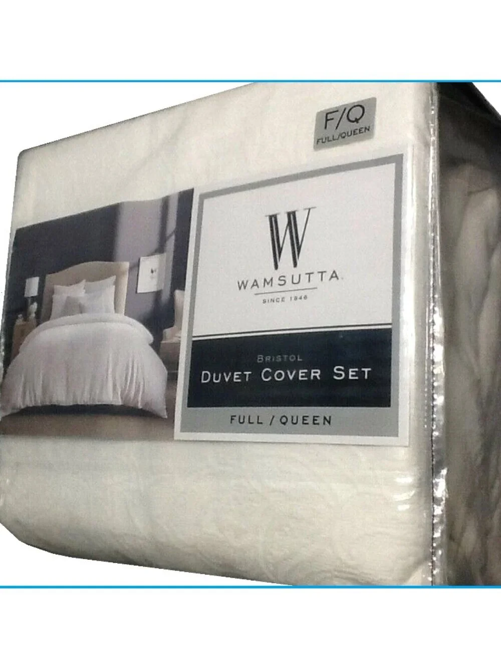 new IVORY-color Wamsutta Bristol 100% Cotton FULL / QUEEN Duvet Cover Set
